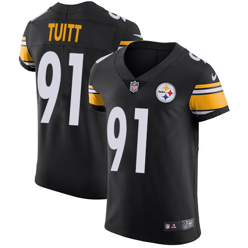 Nike Steelers #91 Stephon Tuitt Black Team Color Men's Stitched NFL Vapor Untouchable Elite Jersey - Click Image to Close